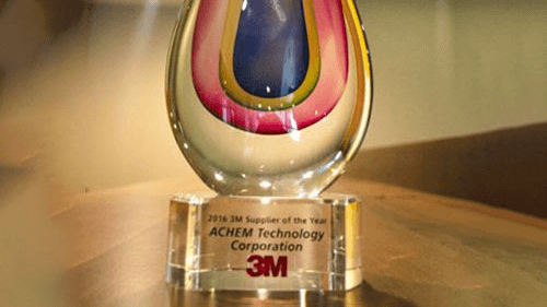 Achem Technology Corporation Wins 3M Supplier of the Year Award Award recognizes suppliers who improve 3M’s competitiveness or drive sustainability