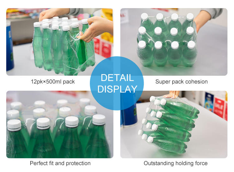 PE / PVC/ POF Polyolefin Shrink Film Clear Shrinkable Multi Pack Film Wrapping Bottles Soft Roll Plastic Wrap
