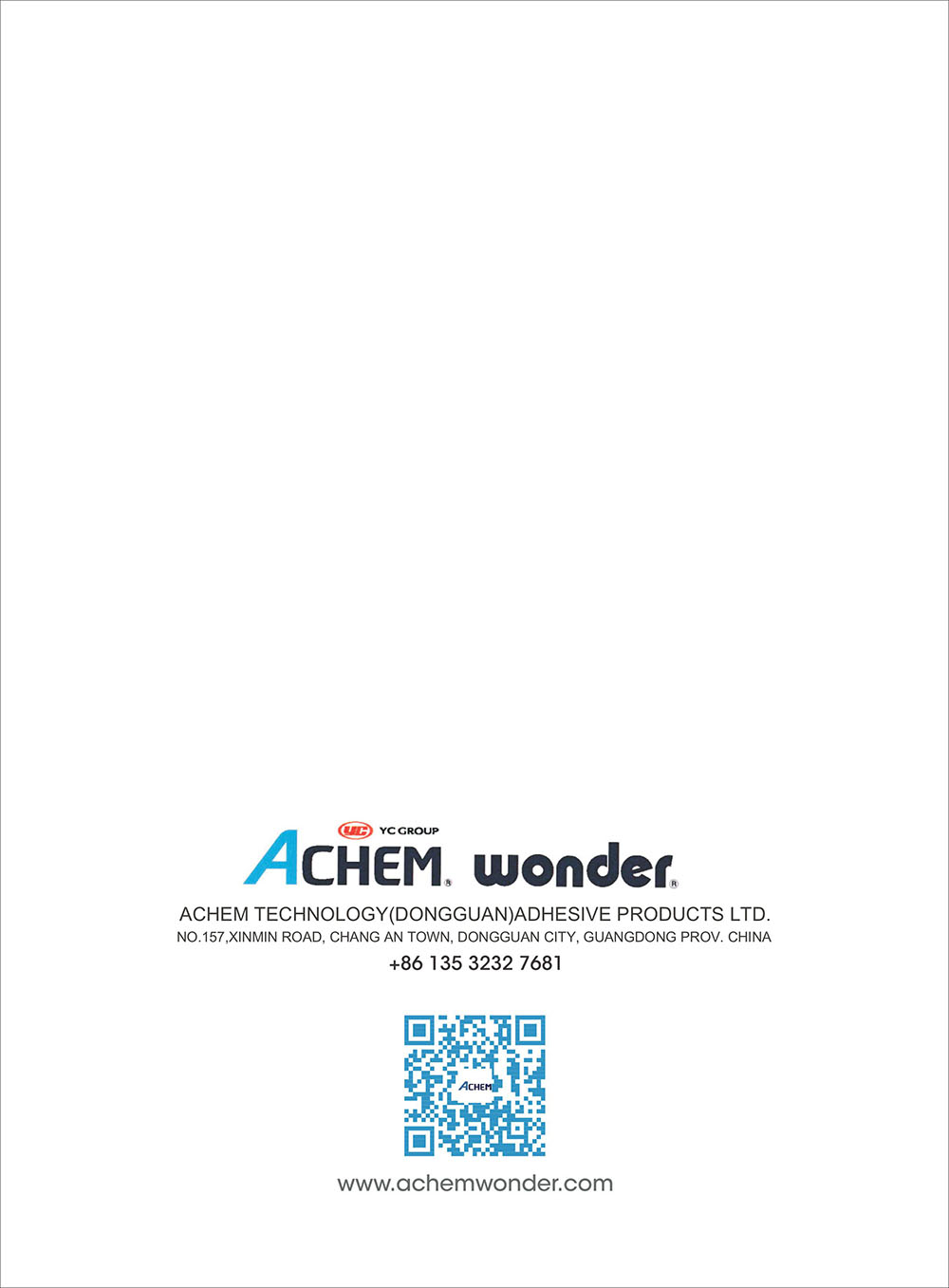 ACHEM Technology (Dongguan) Adhesive Products Ltd Catalog